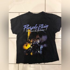 Purple Rain Graphic Tee - Black Sz Small